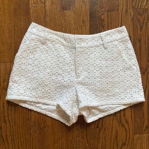 Lucky Brand White Eyelet Cotton Shorts Size 26 Floral Bottoms Small